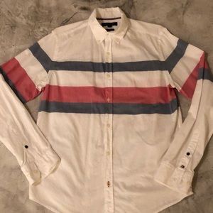 TOMMY HILFIGER slim fit white button down shirt M